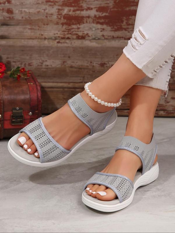 Women's Fashionable Solid Color Hollow Out Design Slip on Sandals, Casual Comfortable Flat Sandals for Beach, All-match Commuter Shoes for Work & Daily Wear