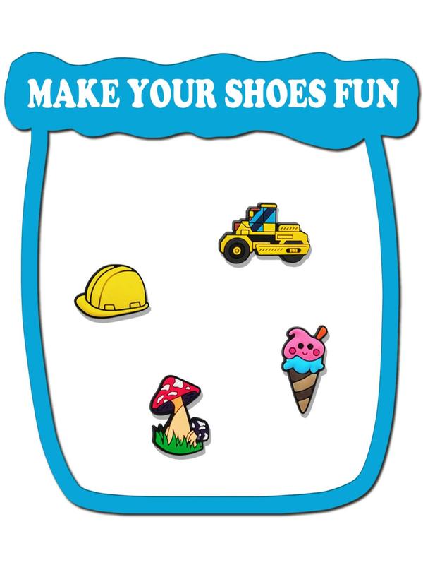 Random Cartoon Design Shoe Charms, Cute Shoe Decoration for Clogs Sandals, Fashionable Shoes Decorations for Women & Men