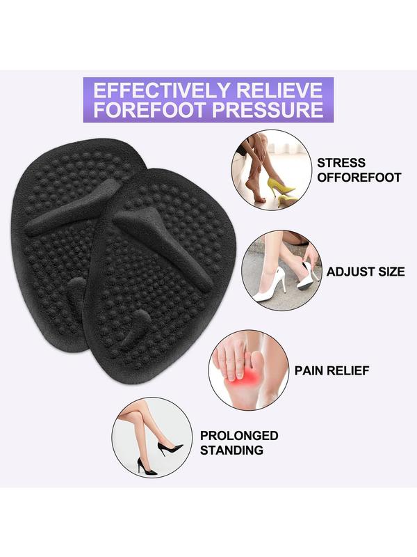 3 Pairs Silicone Shoe Inserts, Non-slip Relieve Pain Half Size Pad for High Heels, Thickened Shoe Insole Pad for Flat Sports Shoes Boots, Comfort Footwear