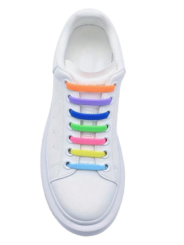 Lgbt Rainbow Color Silicone Shoelaces, Cute Colorful Elastic Shoelaces, No Tie Shoelaces, Lazy Shoelaces, Diy Shoes Accessories for Women & Men