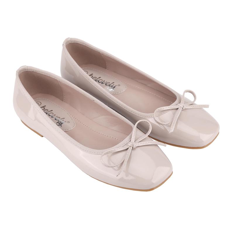 Women Flat Mary Jane Shoes Ballet Shoes Square Bow Wedding Party Shoes ballet flats