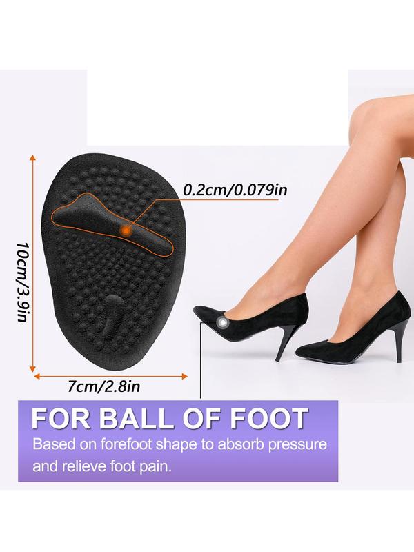 3 Pairs Silicone Shoe Inserts, Non-slip Relieve Pain Half Size Pad for High Heels, Thickened Shoe Insole Pad for Flat Sports Shoes Boots, Comfort Footwear