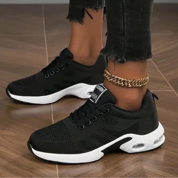 Womens Comfortable Low Top Fabric Sneakers - Breathable Mesh Upper, Lace Up Closure, EVA Insole, Rubber Sole - Perfect for Casual Outdoor Activities All Season Shoe Training sneakers for women s walking shoe