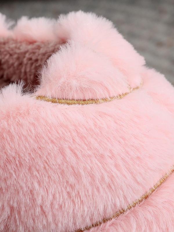 Women's Cute Fluffy Plush Slippers, Casual Soft Comfortable Home Slippers, Warm Slippers for Indoor & Outdoor Use for Fall & Winter