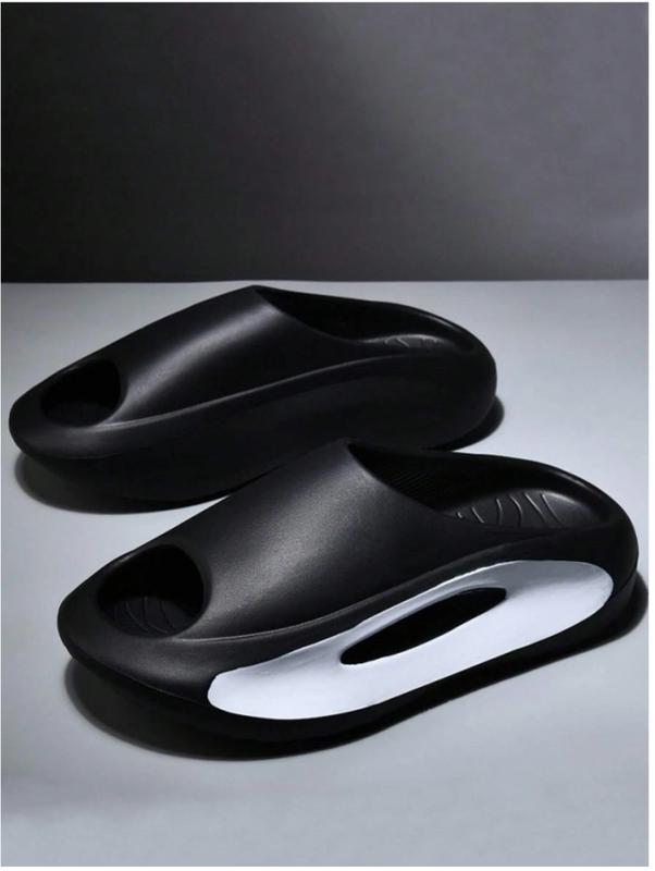 Men Two Tone Cut Out Slides, Fashion Summer EVA Slides