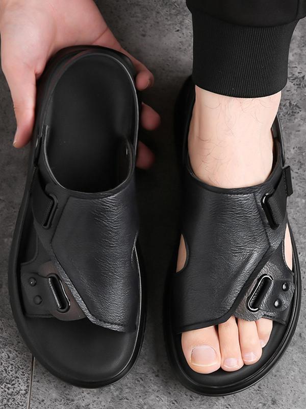 Men's Casual Solid Color Slip on Sandals, 1 Pair Fashionable Comfortable Soft Sole Sandals for Summer Beach Shoes, Perfect for Men for Daily Wear