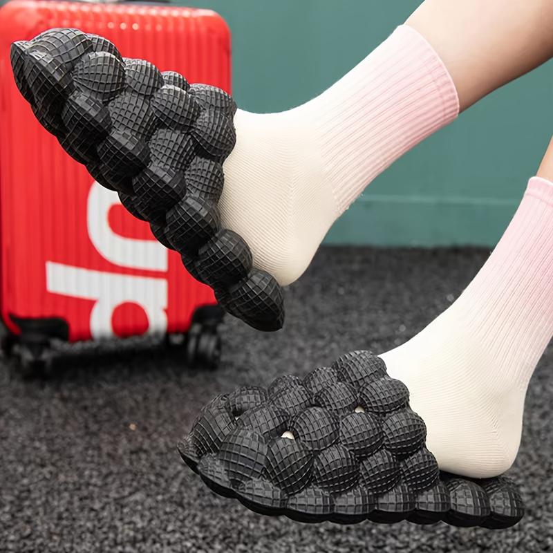 Men's Massage Bubble Slides With Charms, Trendy Cushioned Funny Non-slip Spa Slippers, Golf Ball Slides, Cloud Slippers