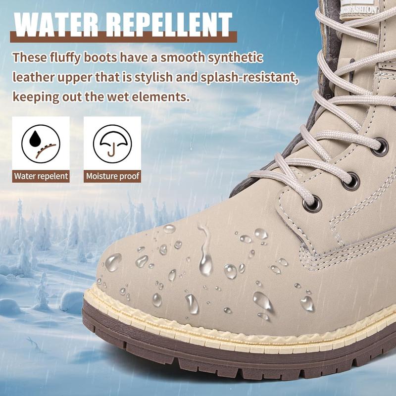 Winter Boots for Women Snow Boots Waterproof Fur Lined Warm Hiking Boots Ladies Lace Up Walking Boots Anti-Slip Lightweight Outdoor Ankle Boots