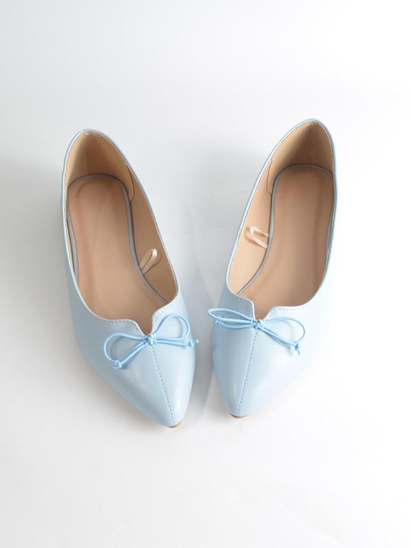 Women's Bow Decor Slip On Flat Shoes, Casual Pointed Toe Slip-On Shoes For Daily Wear, Minimalist Flat Shoes