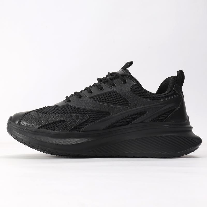 Men's Black Simple Work Shoes, Non-slip Breathable and Comfortable Kitchen Chef Service Shoes, Non-slip Casual Walking Sports Shoes for Hospitals Restaurants