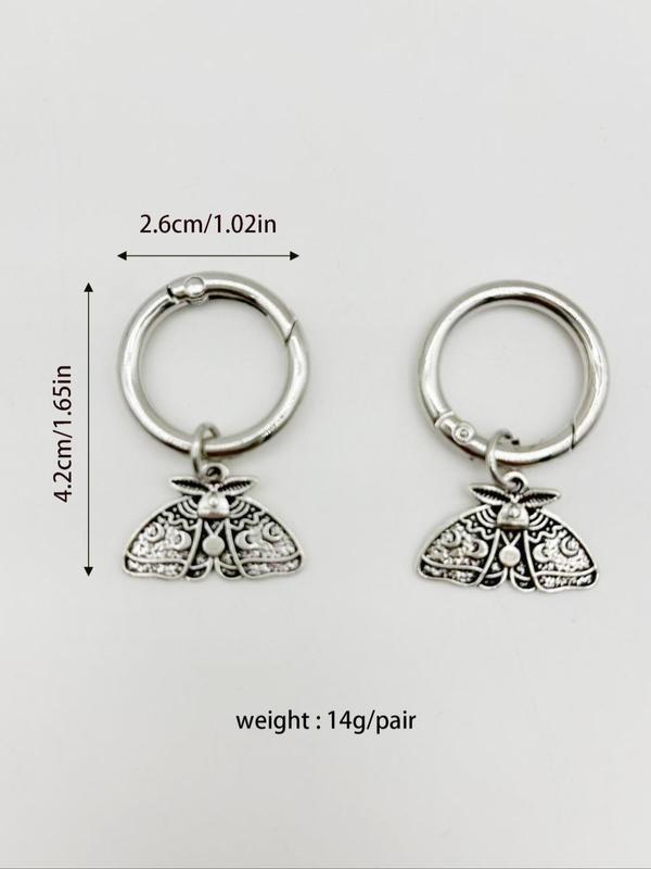 Vintage Moth Design Shoe Charms, Punk Style Shoe Decoration Charms, Fashionable Shoes Decoration for Women & Men