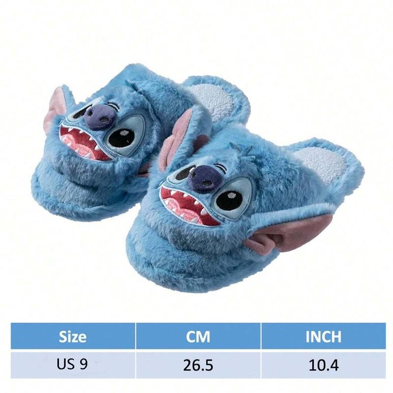 Disney Lilo & Stitch Series Cotton Slippers Stitch Fall & Winter Cute Fluffy House Slippers Walking Shoes Soft Comfort Fuzzy Filppers For Women & Men