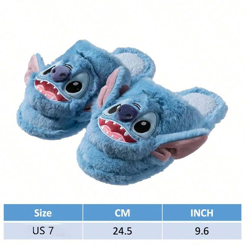 Disney Lilo & Stitch Series Cotton Slippers Stitch Fall & Winter Cute Fluffy House Slippers Walking Shoes Soft Comfort Fuzzy Filppers For Women & Men